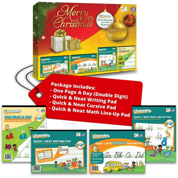 Channies Super Bundle Christmas gift set for fun handwriting & math learning! 